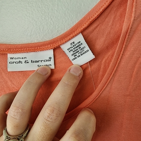 Croft & Barrow Stretch 2X Coral Shirt - Picture 4 of 4